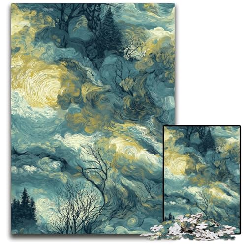 Puzzle für Erwachsene, 1000-teiliges Puzzle, Sternenhimmel, Holzpuzzle, Weihnachten, Halloween, Ostern, Neujahr, 50x75cm Puzzle für Erwachsene, 1000-teiliges Puzzle, Sternenhimmel, Holzpuzzle, Weihnachten, Halloween, Ostern, Neujahr, 50x75cm von JIANGENNF