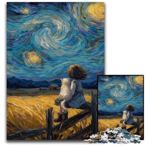Puzzle für Erwachsene, 1000-teiliges Puzzle, Sternenhimmel, Holzpuzzle, Weihnachten, Halloween, Ostern, Neujahr, 50x75cm Puzzle für Erwachsene, 1000-teiliges Puzzle, Sternenhimmel, Holzpuzzle, Weihnachten, Halloween, Ostern, Neujahr, 50x75cm von JIANGENNF