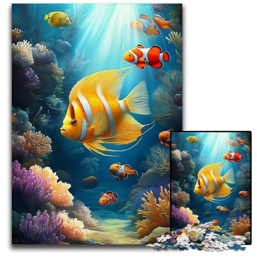 Puzzle für Erwachsene, 1000-teiliges Puzzle, Unterwasserfische, Holzpuzzle, Heimdekoration, Familienspaß, ab 14 Jahren, 50x75cm Puzzle für Erwachsene, 1000-teiliges Puzzle, Unterwasserfische, Holzpuzzle, Heimdekoration, Familienspaß, ab 14 Jahren, 50x75cm von JIANGENNF