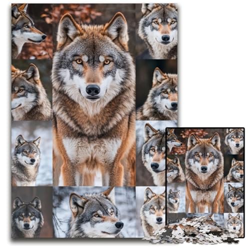 Puzzle für Erwachsene, 1000-teiliges Puzzle, Wolfscollage, Holzpuzzle, Weihnachten, Halloween, Ostern, Neujahr, 50x75cm Puzzle für Erwachsene, 1000-teiliges Puzzle, Wolfscollage, Holzpuzzle, Weihnachten, Halloween, Ostern, Neujahr, 50x75cm von JIANGENNF