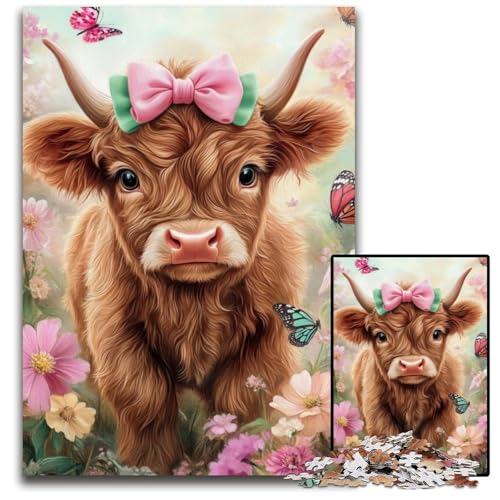 Puzzle für Erwachsene, 1000-teiliges Puzzle Highland Cow, Holzpuzzle, Lernspielzeug, ganze Familie, ab 14 Jahren, 50x75cm Puzzle für Erwachsene, 1000-teiliges Puzzle Highland Cow, Holzpuzzle, Lernspielzeug, ganze Familie, ab 14 Jahren, 50x75cm von JIANGENNF