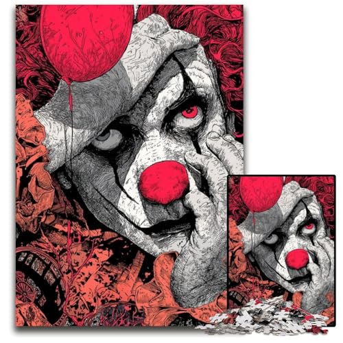 Puzzle für Erwachsene, 1000-teiliges Puzzle Horror-Clown, Papppuzzle, Weihnachten, Halloween, Ostern, Neujahr, 26x38cm Puzzle für Erwachsene, 1000-teiliges Puzzle Horror-Clown, Papppuzzle, Weihnachten, Halloween, Ostern, Neujahr, 26x38cm von JIANGENNF