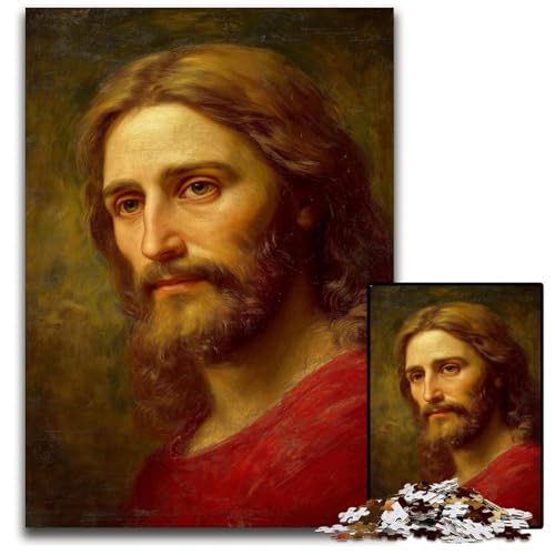 Puzzle für Erwachsene, 1000-teiliges Puzzle Jesus, Holzpuzzle, Heimdekoration, Familienspaß, ab 14 Jahren, 50x75cm von JIANGENNF