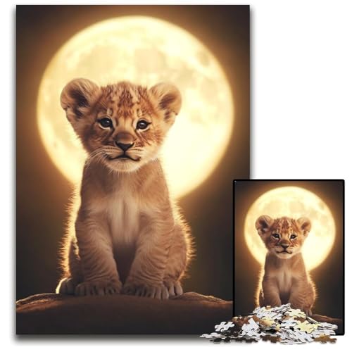 Puzzle für Erwachsene, 1000-teiliges Puzzle Löwenjunges, Kartonpuzzle, Weihnachten, Halloween, Ostern, Neujahr, 26x38cm Puzzle für Erwachsene, 1000-teiliges Puzzle Löwenjunges, Kartonpuzzle, Weihnachten, Halloween, Ostern, Neujahr, 26x38cm von JIANGENNF