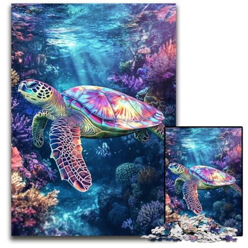 Puzzle für Erwachsene, 1000-teiliges Puzzle Meeresschildkröte, Holzpuzzle, Heimdekoration, Familienspaß, ab 14 Jahren, 50x75cm Puzzle für Erwachsene, 1000-teiliges Puzzle Meeresschildkröte, Holzpuzzle, Heimdekoration, Familienspaß, ab 14 Jahren, 50x75cm von JIANGENNF
