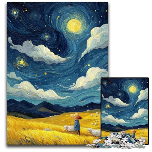 Puzzle für Erwachsene, 1000-teiliges Puzzle Nachthimmel, Papppuzzle, Heimdekoration, Familienspaß, ab 14 Jahren, 26x38cm Puzzle für Erwachsene, 1000-teiliges Puzzle Nachthimmel, Papppuzzle, Heimdekoration, Familienspaß, ab 14 Jahren, 26x38cm von JIANGENNF