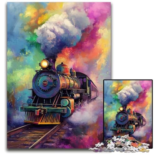 Puzzle für Erwachsene, 1000-teiliges Puzzle Regenbogenzug, Kartonpuzzle, Heimdekoration, Familienspaß, ab 14 Jahren, 26x38cm Puzzle für Erwachsene, 1000-teiliges Puzzle Regenbogenzug, Kartonpuzzle, Heimdekoration, Familienspaß, ab 14 Jahren, 26x38cm von JIANGENNF