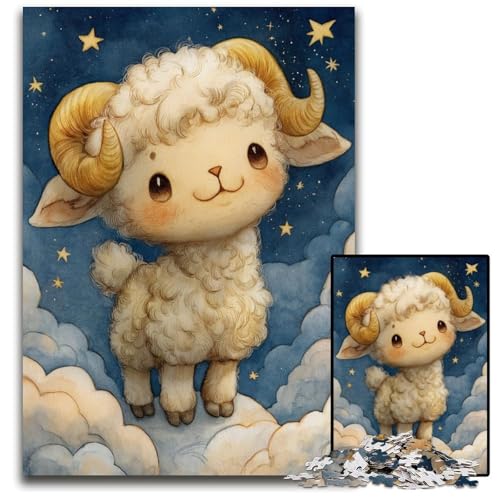 Puzzle für Erwachsene, 1000-teiliges Puzzle Schaf, Papppuzzle, Heimdekoration, Familienspaß, ab 14 Jahren, 26x38cm Puzzle für Erwachsene, 1000-teiliges Puzzle Schaf, Papppuzzle, Heimdekoration, Familienspaß, ab 14 Jahren, 26x38cm von JIANGENNF