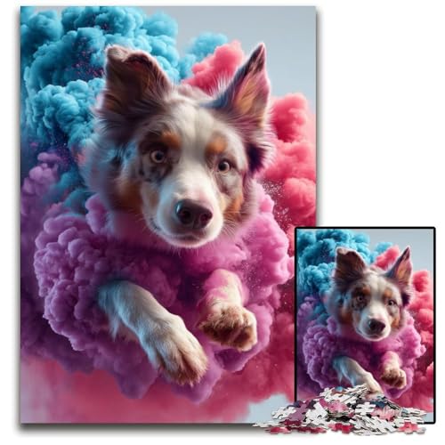 Puzzle für Erwachsene, 1000-teiliges Puzzle mit rennendem Hund, Kartonpuzzle, Weihnachten, Halloween, Ostern, Neujahr, 26x38cm Puzzle für Erwachsene, 1000-teiliges Puzzle mit rennendem Hund, Kartonpuzzle, Weihnachten, Halloween, Ostern, Neujahr, 26x38cm von JIANGENNF