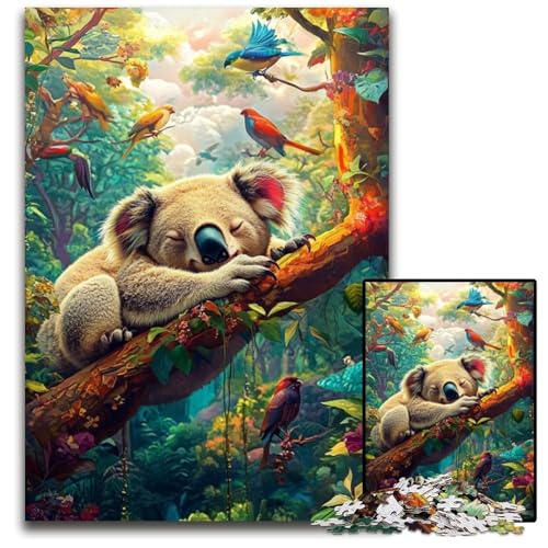 Puzzle für Erwachsene, 1000-teiliges Puzzle mit schlafendem Koala aus Holz für Erwachsene, Lernspiel, Herausforderungsspielzeug für Erwachsene Teenager, 50x75cm Puzzle für Erwachsene, 1000-teiliges Puzzle mit schlafendem Koala aus Holz für Erwachsene, Lernspiel, Herausforderungsspielzeug für Erwachsene Teenager, 50x75cm von JIANGENNF