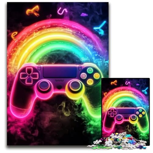 Puzzle für Erwachsene, 1000-teiliges Regenbogenspiel, Papppuzzle für Erwachsene, Lernspiel, Herausforderungsspielzeug für Erwachsene Teenager, 26x38cm von JIANGENNF