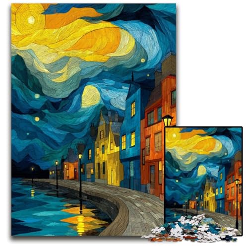 Puzzle für Erwachsene, 1000-teiliges Sternenhimmel-Straßenpuzzle als Geschenk zur Heimdekoration, anspruchsvolles Familienspielzeug, perfekt für Spieleabende, 50x75cm Puzzle für Erwachsene, 1000-teiliges Sternenhimmel-Straßenpuzzle als Geschenk zur Heimdekoration, anspruchsvolles Familienspielzeug, perfekt für Spieleabende, 50x75cm von JIANGENNF