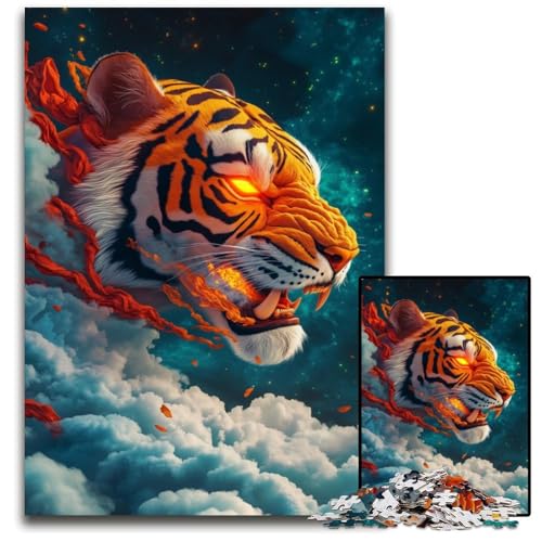 Puzzle für Erwachsene, 1000-teiliges Tigerwolken-Holzpuzzle für Erwachsene, Lernspiel, Herausforderungsspielzeug für Erwachsene Teenager, 50x75cm von JIANGENNF