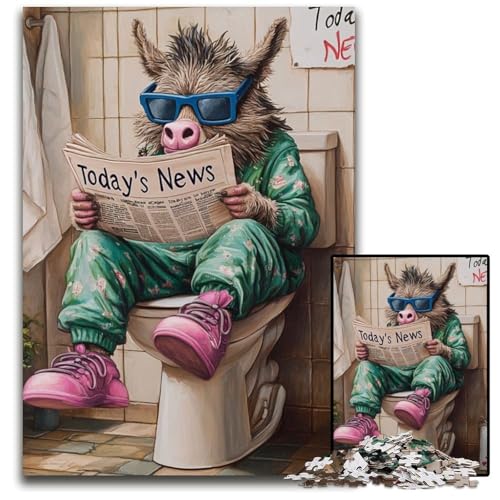 Puzzle für Erwachsene, 1000-teiliges Yak Go Toilet-Puzzle aus Pappe, Denksportaufgabe, Geschenk, pädagogische Aktivität für Teenager, 26x38cm/10,23x14,96 Zoll Puzzle für Erwachsene, 1000-teiliges Yak Go Toilet-Puzzle aus Pappe, Denksportaufgabe, Geschenk, pädagogische Aktivität für Teenager, 26x38cm/10,23x14,96 Zoll von JIANGENNF