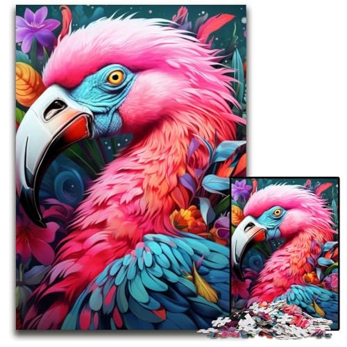 Puzzle für Erwachsene, 1000-teiliges psychedelisches Flamingo-Kunstpuzzle für Erwachsene, farbenfrohe Heimdekoration und interaktives Familienspiel, 26x38cm/10,23x14,96 Zoll Puzzle für Erwachsene, 1000-teiliges psychedelisches Flamingo-Kunstpuzzle für Erwachsene, farbenfrohe Heimdekoration und interaktives Familienspiel, 26x38cm/10,23x14,96 Zoll von JIANGENNF