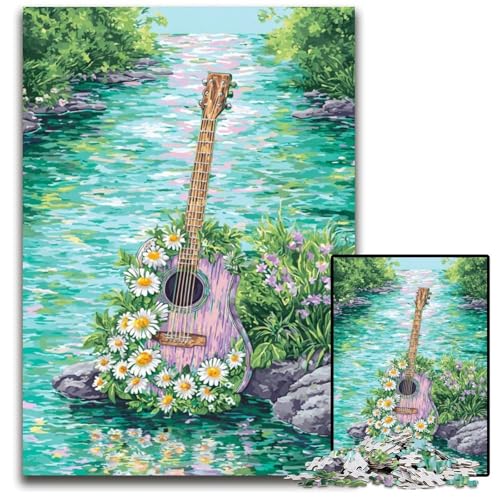 Puzzle für Erwachsene, 1000-teiliges psychedelisches Gitarren-Holzpuzzle, Denksportaufgabe, einzigartige Geburtstags- und Geschenkideen für Kinder ab 14 Jahren, 50x75cm Puzzle für Erwachsene, 1000-teiliges psychedelisches Gitarren-Holzpuzzle, Denksportaufgabe, einzigartige Geburtstags- und Geschenkideen für Kinder ab 14 Jahren, 50x75cm von JIANGENNF