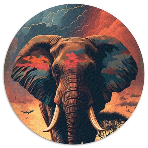 Puzzle für Erwachsene,1000 Teile,Afrikanischer Elefant,1000-teiliges rundes Puzzle für Erwachsene,pädagogisches Denkspiel,künstlerische Heim- und Bürodekoration,ab 14 Jahren (Größe 67,5 x 67,5 cm) Puzzle für Erwachsene,1000 Teile,Afrikanischer Elefant,1000-teiliges rundes Puzzle für Erwachsene,pädagogisches Denkspiel,künstlerische Heim- und Bürodekoration,ab 14 Jahren (Größe 67,5 x 67,5 cm) von JIANGENNF