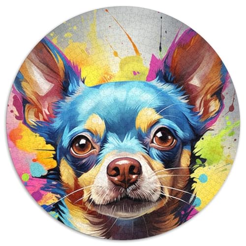 Puzzle für Erwachsene,1000 Teile,farbenfrohe Fantasie-Chihuahua-Hundekunst,1000-teiliges rundes Puzzle für Erwachsene,pädagogisches Denkspiel,künstlerische Heim- und Bürodekoration,ab 14 Jahren Puzzle für Erwachsene,1000 Teile,farbenfrohe Fantasie-Chihuahua-Hundekunst,1000-teiliges rundes Puzzle für Erwachsene,pädagogisches Denkspiel,künstlerische Heim- und Bürodekoration,ab 14 Jahren von JIANGENNF