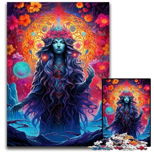 Puzzle für Erwachsene,1000 Teile,farbenfrohe mystische Figur,unmögliche Puzzles für Erwachsene,anspruchsvolles Denkspiel für Teenager,Spaß für den Spieleabend mit der Familie,26x38cm/10,23x14,96 Zoll von JIANGENNF