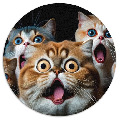Puzzle für Erwachsene,1000 Teile,lustige Katze schockiert,1000-teiliges rundes Puzzle für Erwachsene,pädagogisches Denkspiel,künstlerische Heim- und Bürodekoration,ab 14 Jahren (Größe 67,5 x 67,5 cm) Puzzle für Erwachsene,1000 Teile,lustige Katze schockiert,1000-teiliges rundes Puzzle für Erwachsene,pädagogisches Denkspiel,künstlerische Heim- und Bürodekoration,ab 14 Jahren (Größe 67,5 x 67,5 cm) von JIANGENNF