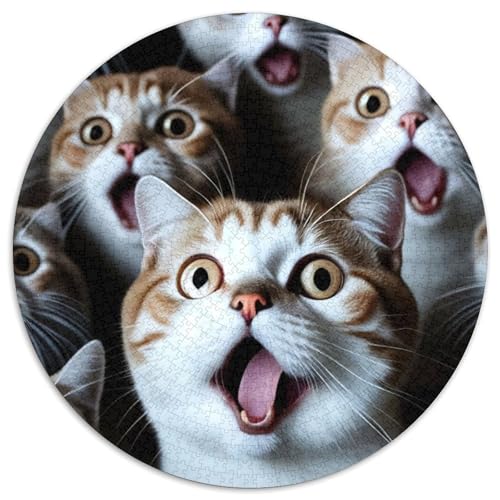 Puzzle für Erwachsene,1000 Teile,lustige Katze überrascht,1000-teiliges rundes Puzzle für Erwachsene,pädagogisches Denkspiel,künstlerische Heim- und Bürodekoration,ab 14 Jahren (Größe 67,5 x 67,5 cm) Puzzle für Erwachsene,1000 Teile,lustige Katze überrascht,1000-teiliges rundes Puzzle für Erwachsene,pädagogisches Denkspiel,künstlerische Heim- und Bürodekoration,ab 14 Jahren (Größe 67,5 x 67,5 cm) von JIANGENNF