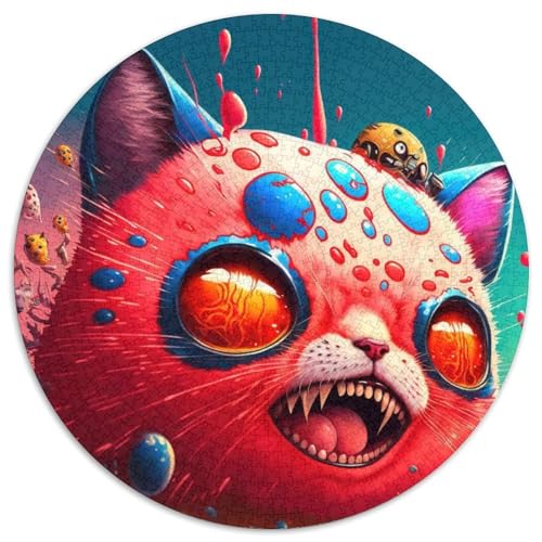 Puzzle für Erwachsene,1000 Teile,psychedelische rote Katze,1000-teiliges rundes Puzzle für Erwachsene,pädagogisches Denkspiel,künstlerische Heim- und Bürodekoration,ab 14 Jahren (Größe 67,5 x 67,5 cm) Puzzle für Erwachsene,1000 Teile,psychedelische rote Katze,1000-teiliges rundes Puzzle für Erwachsene,pädagogisches Denkspiel,künstlerische Heim- und Bürodekoration,ab 14 Jahren (Größe 67,5 x 67,5 cm) von JIANGENNF