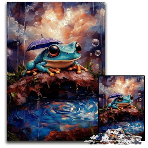 Puzzle für Erwachsene 1000 Frosch mit Regenschirm Holzpuzzles Lustige Spiele, ganze Familie für ab 14 Jahren 50X75CM Puzzle für Erwachsene 1000 Frosch mit Regenschirm Holzpuzzles Lustige Spiele, ganze Familie für ab 14 Jahren 50X75CM von JIANGENNF