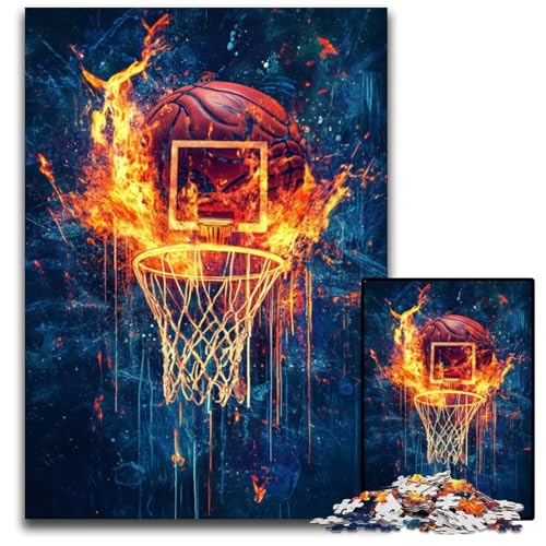 Puzzle für Erwachsene 1000 Puzzles Basketball-Puzzle Spielzeug Geschenk Pädagogisches intellektuelles Dekomprimierungsspaß Familienspiel 50X75CM von JIANGENNF