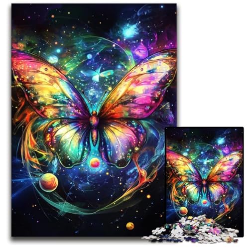 Puzzle für Erwachsene 1000 Puzzles Fantasie-Schmetterling Puzzle Spielzeug Geschenk Pädagogisches intellektuelles Dekomprimierungsspaß Familienspiel 26X38CM von JIANGENNF