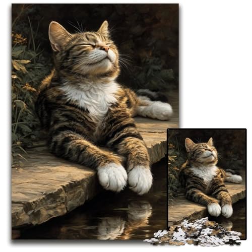 Puzzle für Erwachsene 1000 Puzzles Katzenpuzzle Spielzeug Geschenk Pädagogisches intellektuelles Dekomprimierungsspaß Familienspiel 50X75CM von JIANGENNF
