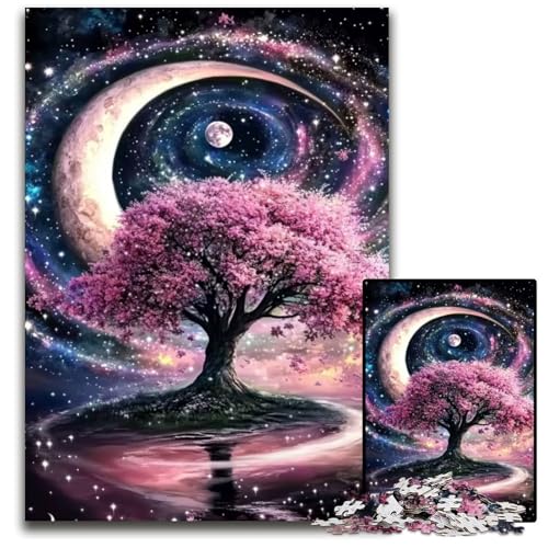 Puzzle für Erwachsene 1000 Puzzles Kirschblütenbaum Puzzle Spielzeug Geschenk Pädagogisches intellektuelles Dekomprimierungsspaß Familienspiel 50X75CM von JIANGENNF