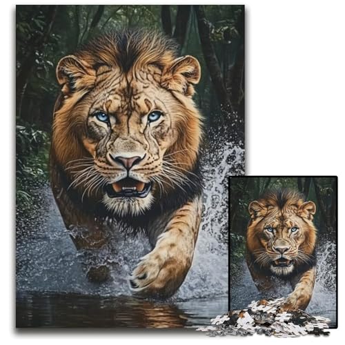 Puzzle für Erwachsene 1000 Puzzles Löwen-Puzzle Spielzeug Geschenk Pädagogisches intellektuelles Dekomprimierungsspaß Familienspiel 26X38CM von JIANGENNF