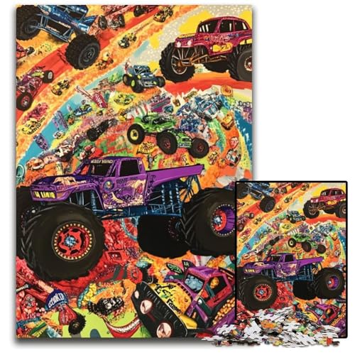 Puzzle für Erwachsene 1000 Traktor im Blumenmeer, Kartonpuzzle, lustige Spiele, ganze Familie, für ab 14 Jahren, 26x38cm von JIANGENNF