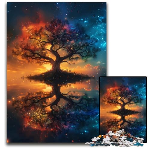 Puzzle für Erwachsene mit 1000 Teilen, Baum des Lebens, Kartonpuzzle, pädagogisches Denkspiel, künstlerische Heim- und Bürodekoration, ab 14 Jahren, 26x38cm von JIANGENNF