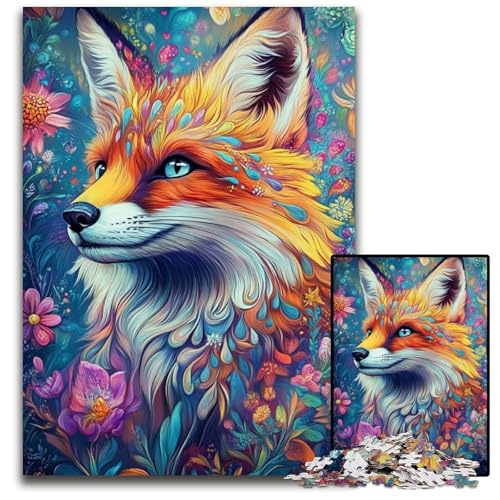 Puzzle für Erwachsene mit 1000 Teilen, Blumen-Fuchs, Karton-Puzzle, Weihnachten, Halloween, Ostern, Neujahr, 26x38cm Puzzle für Erwachsene mit 1000 Teilen, Blumen-Fuchs, Karton-Puzzle, Weihnachten, Halloween, Ostern, Neujahr, 26x38cm von JIANGENNF