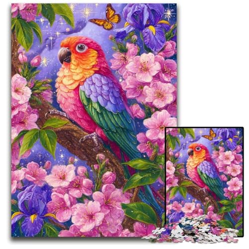 Puzzle für Erwachsene mit 1000 Teilen, Blumenpapagei, Holzpuzzle, Weihnachten, Halloween, Ostern, Neujahr, 50x75cm Puzzle für Erwachsene mit 1000 Teilen, Blumenpapagei, Holzpuzzle, Weihnachten, Halloween, Ostern, Neujahr, 50x75cm von JIANGENNF