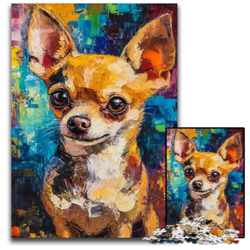 Puzzle für Erwachsene mit 1000 Teilen, Chihuahua-Puzzle aus Holz, Weihnachten, Halloween, Ostern, Neujahr, 50x75cm Puzzle für Erwachsene mit 1000 Teilen, Chihuahua-Puzzle aus Holz, Weihnachten, Halloween, Ostern, Neujahr, 50x75cm von JIANGENNF