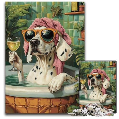 Puzzle für Erwachsene mit 1000 Teilen, Dalmatiner im Badezimmer, Holzpuzzle, pädagogisches Denkspiel, künstlerische Heim- und Bürodekoration, ab 14 Jahren, 50x75cm Puzzle für Erwachsene mit 1000 Teilen, Dalmatiner im Badezimmer, Holzpuzzle, pädagogisches Denkspiel, künstlerische Heim- und Bürodekoration, ab 14 Jahren, 50x75cm von JIANGENNF