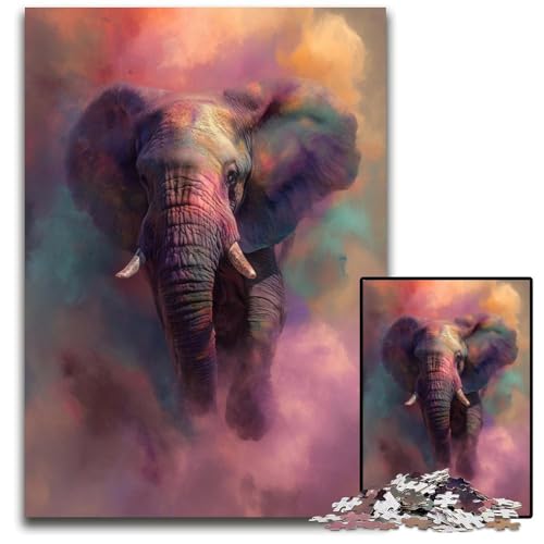 Puzzle für Erwachsene mit 1000 Teilen, Elefant, Kartonpuzzle, pädagogisches Denkspiel, künstlerische Heim- und Bürodekoration, ab 14 Jahren, 26x38cm Puzzle für Erwachsene mit 1000 Teilen, Elefant, Kartonpuzzle, pädagogisches Denkspiel, künstlerische Heim- und Bürodekoration, ab 14 Jahren, 26x38cm von JIANGENNF