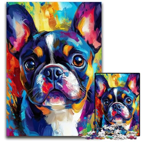 Puzzle für Erwachsene mit 1000 Teilen, Französische Bulldogge, Kartonpuzzle, Weihnachten, Halloween, Ostern, Neujahr, 26x38cm Puzzle für Erwachsene mit 1000 Teilen, Französische Bulldogge, Kartonpuzzle, Weihnachten, Halloween, Ostern, Neujahr, 26x38cm von JIANGENNF