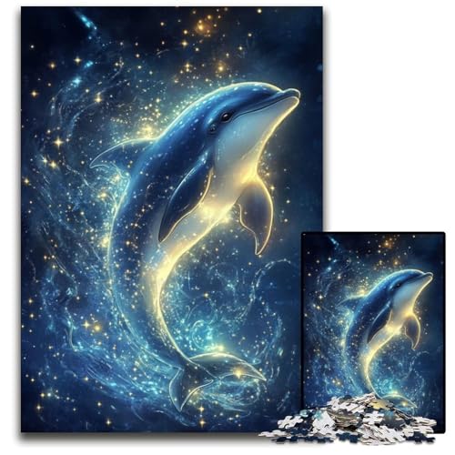 Puzzle für Erwachsene mit 1000 Teilen, Galaxie-Blauwal, Kartonpuzzle, Geburtstage, Feiertage, am besten für Weihnachten, 26x38cm von JIANGENNF
