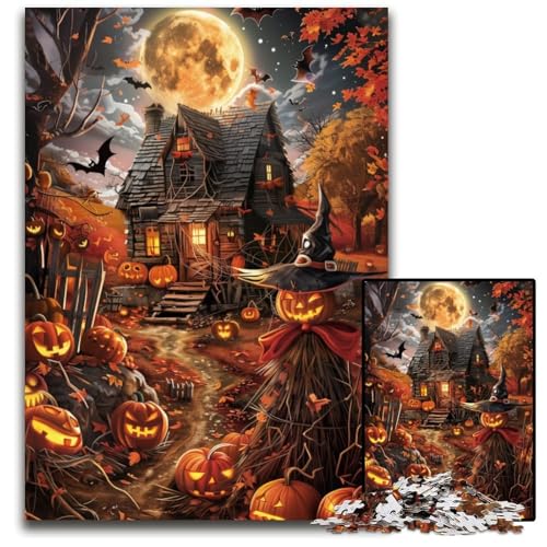 Puzzle für Erwachsene mit 1000 Teilen, Halloween-Schloss, Karton-Puzzle, pädagogisches Denkspiel, künstlerische Heim- und Bürodekoration, ab 14 Jahren, 26x38cm Puzzle für Erwachsene mit 1000 Teilen, Halloween-Schloss, Karton-Puzzle, pädagogisches Denkspiel, künstlerische Heim- und Bürodekoration, ab 14 Jahren, 26x38cm von JIANGENNF