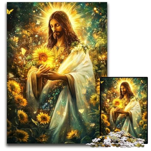 Puzzle für Erwachsene mit 1000 Teilen, Jesus-Puzzle aus Karton, Lernspiel, Herausforderungsspielzeug für Erwachsene und Jugendliche, 26x38cm von JIANGENNF