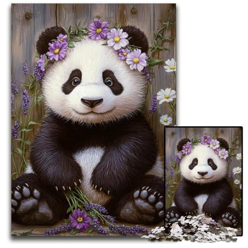 Puzzle für Erwachsene mit 1000 Teilen, Lavendel-Panda, Karton-Puzzle, pädagogisches Denkspiel, künstlerische Heim- und Bürodekoration, ab 14 Jahren, 26x38cm Puzzle für Erwachsene mit 1000 Teilen, Lavendel-Panda, Karton-Puzzle, pädagogisches Denkspiel, künstlerische Heim- und Bürodekoration, ab 14 Jahren, 26x38cm von JIANGENNF