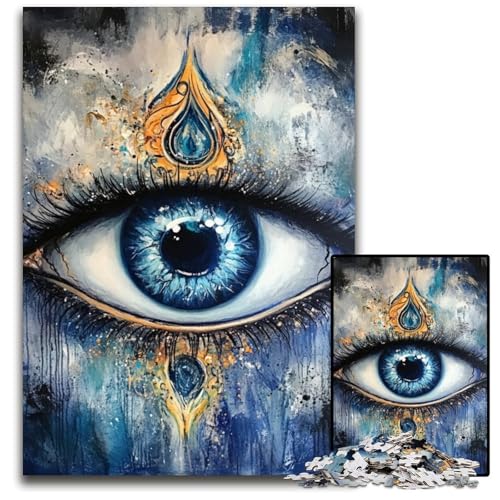 Puzzle für Erwachsene mit 1000 Teilen, Magisches Auge, Holzpuzzle, pädagogisches Denkspiel, künstlerische Heim- und Bürodekoration, ab 14 Jahren, 50x75cm von JIANGENNF