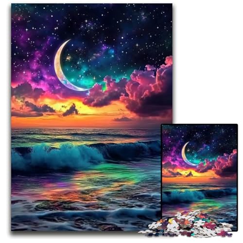 Puzzle für Erwachsene mit 1000 Teilen, Mond auf dem Meer, Holzpuzzle, pädagogisches Denkspiel, künstlerische Heim- und Bürodekoration, ab 14 Jahren, 50x75cm Puzzle für Erwachsene mit 1000 Teilen, Mond auf dem Meer, Holzpuzzle, pädagogisches Denkspiel, künstlerische Heim- und Bürodekoration, ab 14 Jahren, 50x75cm von JIANGENNF