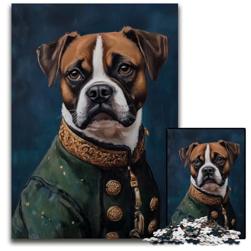 Puzzle für Erwachsene mit 1000 Teilen, Mops, Karton-Puzzle, pädagogisches Denkspiel, künstlerische Heim- und Bürodekoration, ab 14 Jahren, 26x38cm von JIANGENNF