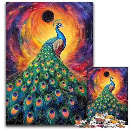 Puzzle für Erwachsene mit 1000 Teilen, Pfau, Holzpuzzle, pädagogisches Denkspiel, künstlerische Heim- und Bürodekoration, ab 14 Jahren, 50x75cm Puzzle für Erwachsene mit 1000 Teilen, Pfau, Holzpuzzle, pädagogisches Denkspiel, künstlerische Heim- und Bürodekoration, ab 14 Jahren, 50x75cm von JIANGENNF