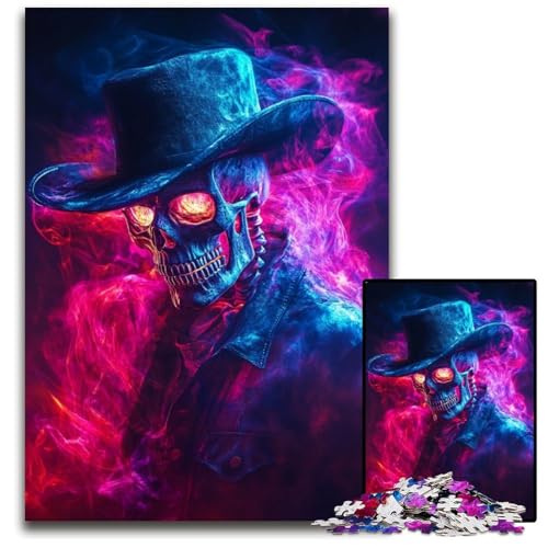 Puzzle für Erwachsene mit 1000 Teilen, Rauchschädel, Kartonpuzzle, pädagogisches Denkspiel, künstlerische Heim- und Bürodekoration, ab 14 Jahren, 26x38cm Puzzle für Erwachsene mit 1000 Teilen, Rauchschädel, Kartonpuzzle, pädagogisches Denkspiel, künstlerische Heim- und Bürodekoration, ab 14 Jahren, 26x38cm von JIANGENNF