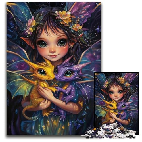 Puzzle für Erwachsene mit 1000 Teilen, kleines Mädchen und Drache, Kartonpuzzle, pädagogisches Denkspiel, künstlerische Heim- und Bürodekoration, ab 14 Jahren, 26x38cm Puzzle für Erwachsene mit 1000 Teilen, kleines Mädchen und Drache, Kartonpuzzle, pädagogisches Denkspiel, künstlerische Heim- und Bürodekoration, ab 14 Jahren, 26x38cm von JIANGENNF
